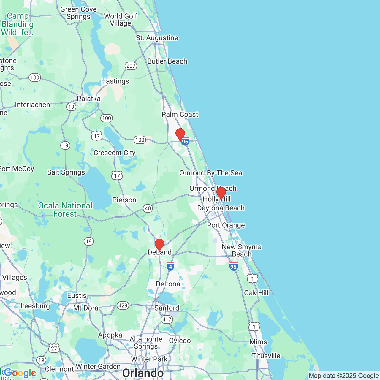 Google map image of our locations